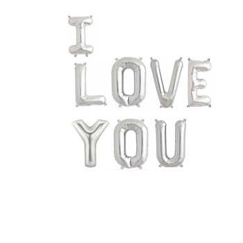 Balon Folie I LOVE YOU, Silver, 105 cm Balon Folie I LOVE YOU, Silver, 105 cm