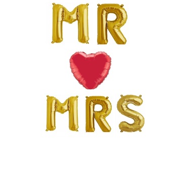 Set Baloane Folie, MR - MRS, Gold, 105 cm Set Baloane Folie, MR - MRS, Gold, 105 cm