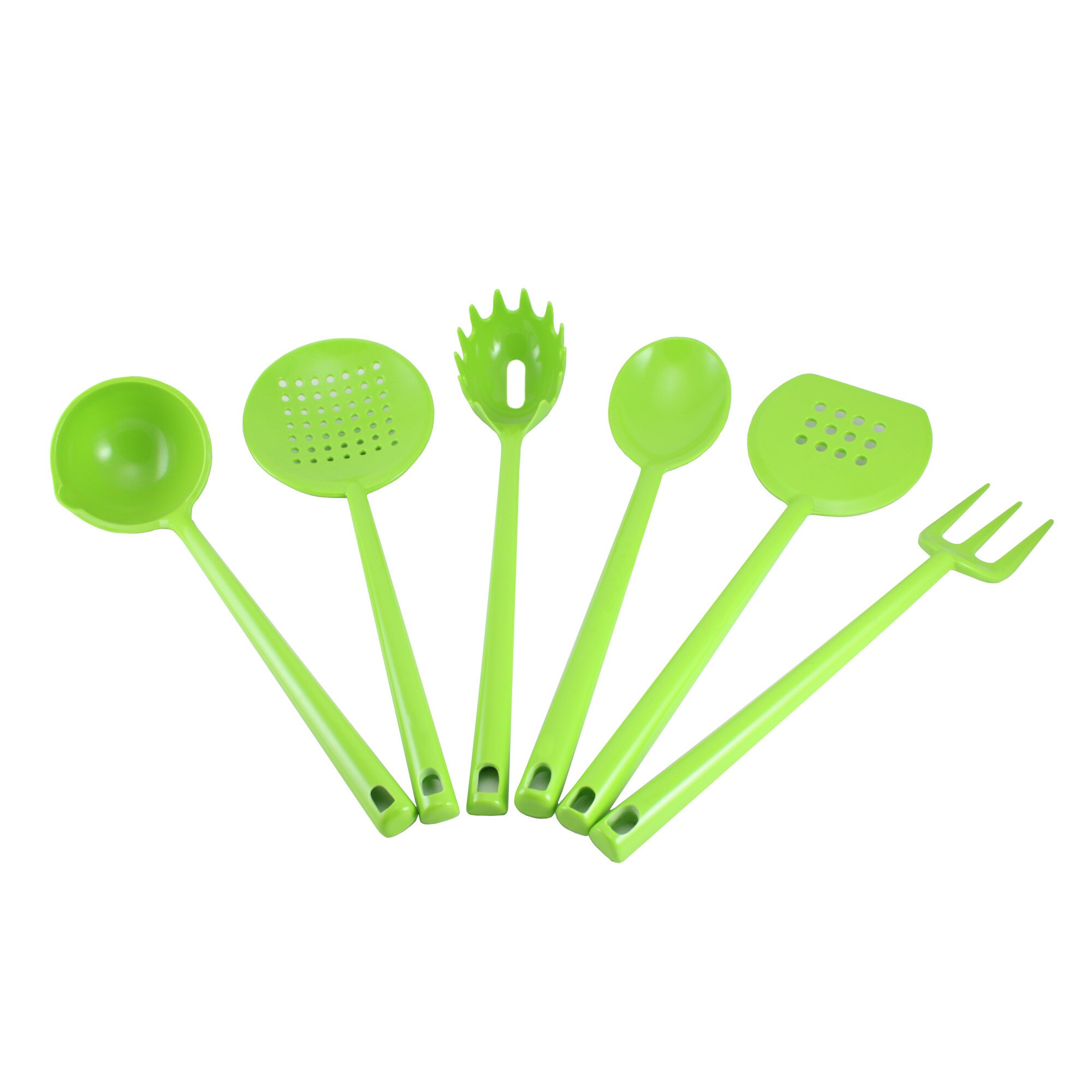 Set 6 ustensile termorezistente pentru bucatarie, Excelsa, verde