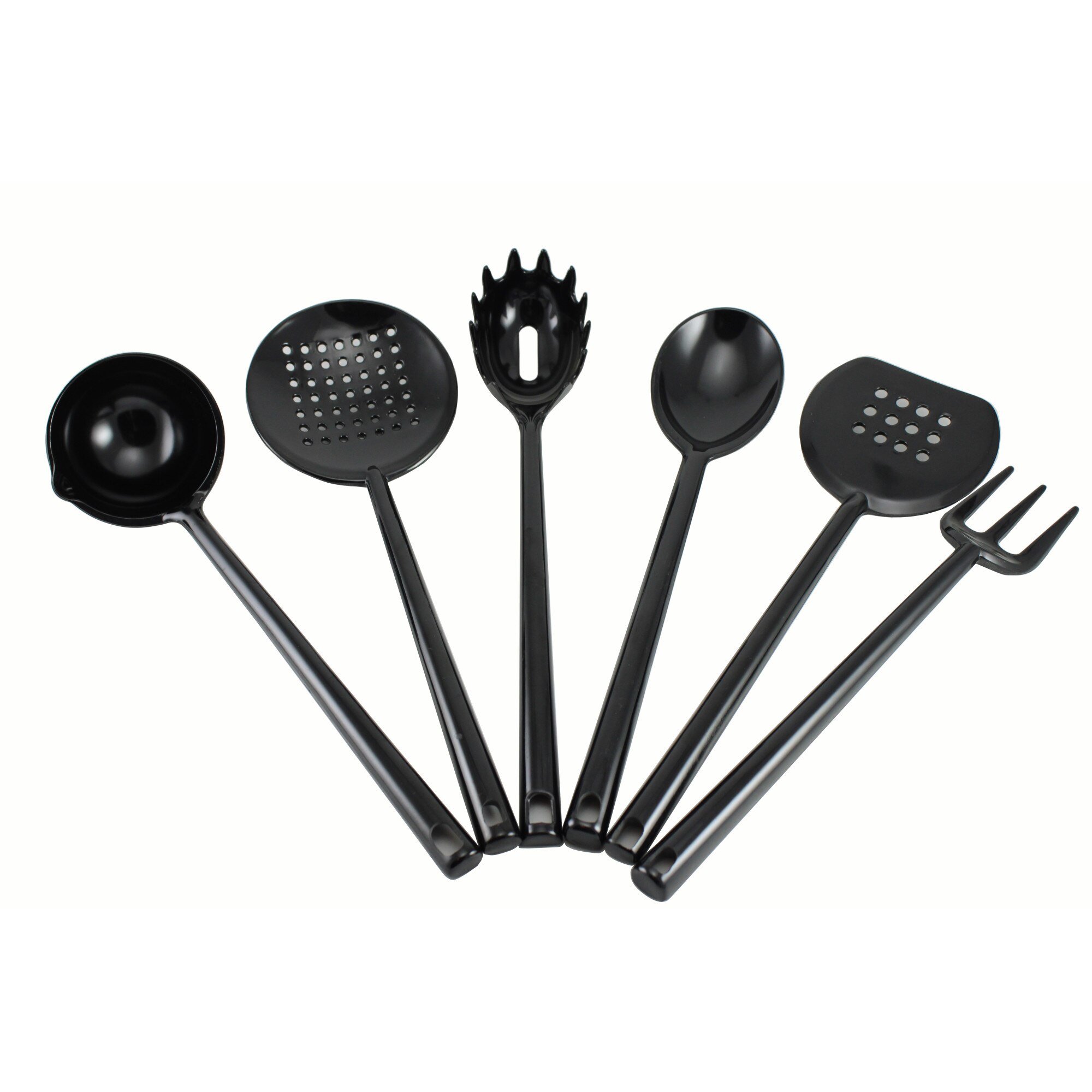 Set 6 ustensile termorezistente pentru bucatarie, Excelsa, negru