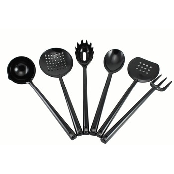 Set 6 ustensile termorezistente pentru bucatarie, Excelsa, negru Set 6 ustensile termorezistente pentru bucatarie, Excelsa, negru