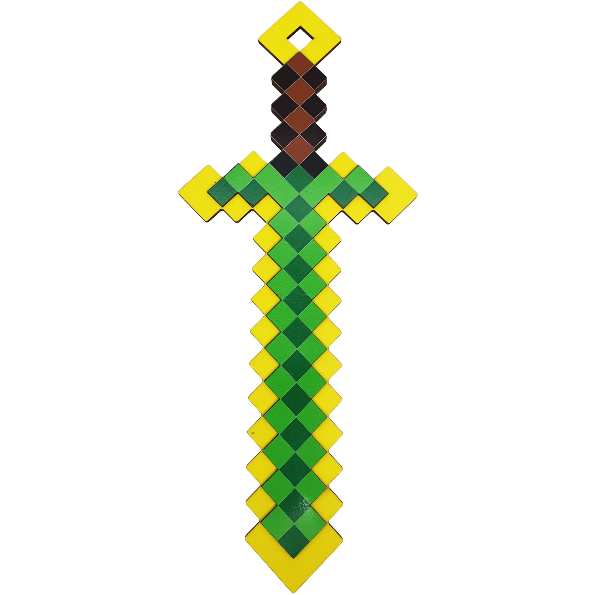 Sabie Minecraft, Galben/Verde, 46 cm