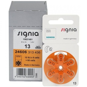 Baterii Siemens Signia 13 pentru proteze auditive 60 baterii/10 seturi Baterii Siemens Signia 13 pentru proteze auditive 60 baterii/10 seturi