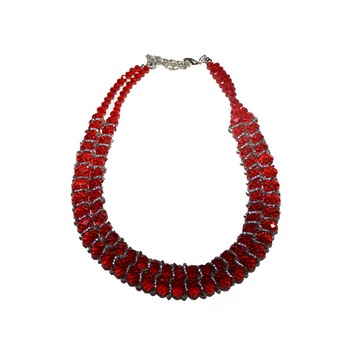 Colier deosebit din cristale semi-pretioase, D&J Exclusive, Rosu Colier deosebit din cristale semi-pretioase, D&J Exclusive, Rosu