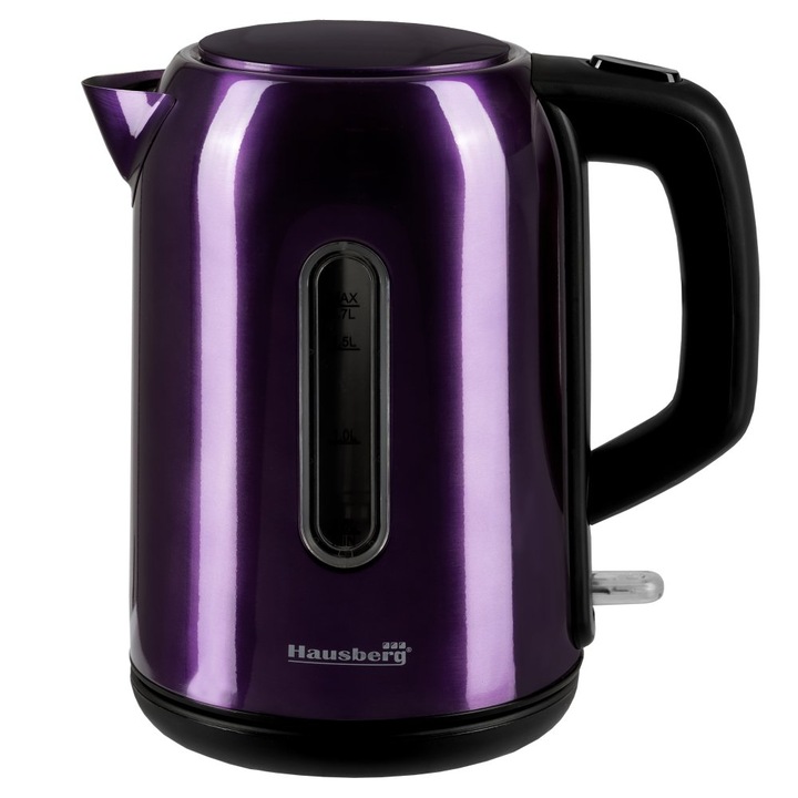 Cana fierbator Hausberg HB-3608M, 2200 W, 1.7 l, Inox, MOV