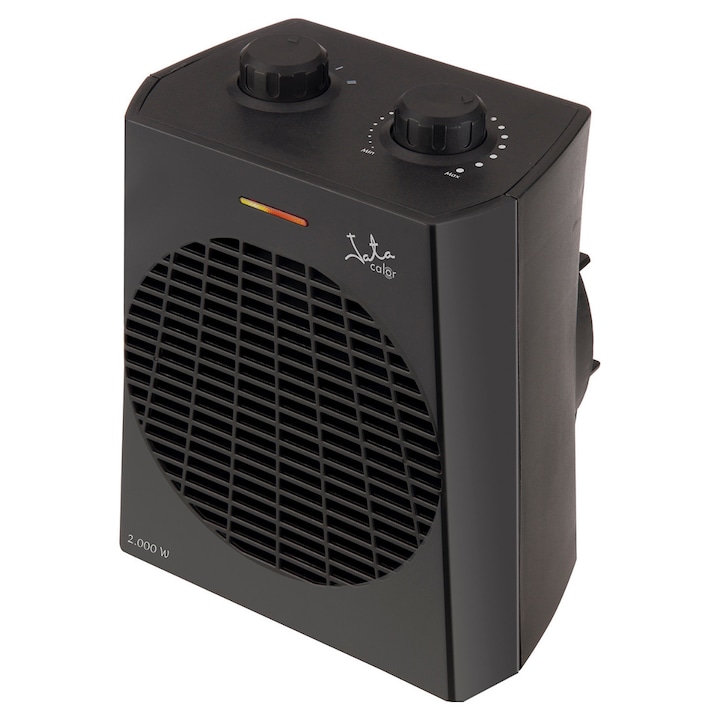 Вентилаторна печка Jata TV74, 2000 W, 2 мощности, 3 степени на работа, Защита от прегряване, Черна