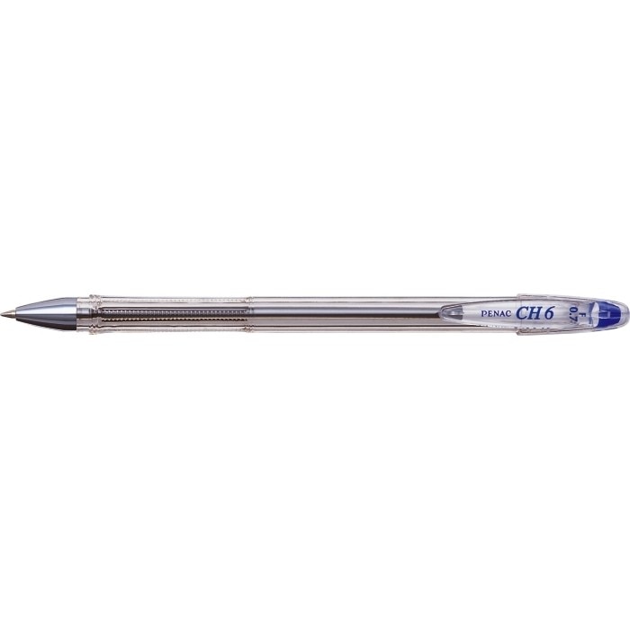 Pix PENAC CH6, transparent, 0.7mm, varf metalic - albastru