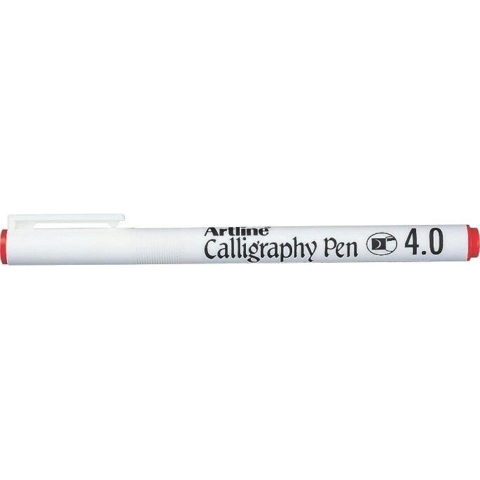 Marker ARTLINE Calligraphy, varf tesit din fetru 4.0mm - rosu