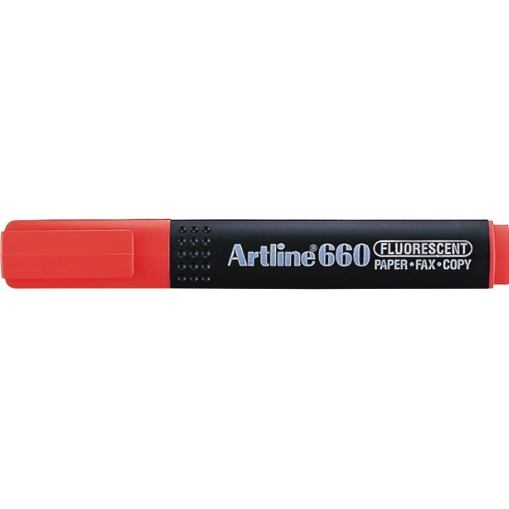 Текстмаркер ARTLINE 660, скосен връх 1.0-4.0mm - флуоресцентно червен
