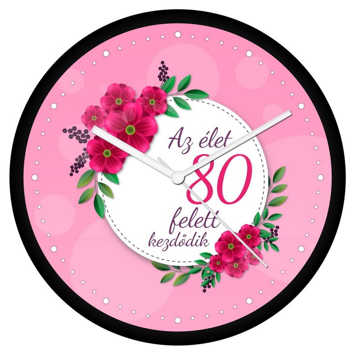 Női születésnapi falióra - 80 felett - perces