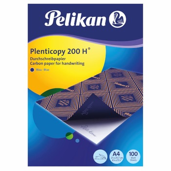 Indigo Pelikan, A4, scriere manuala, granulatie 200H, 100 coli, albastru Indigo Pelikan, A4, scriere manuala, granulatie 200H, 100 coli, albastru