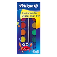 Acuarele Pelikan, 12 culori cu alb de zinc si pensula