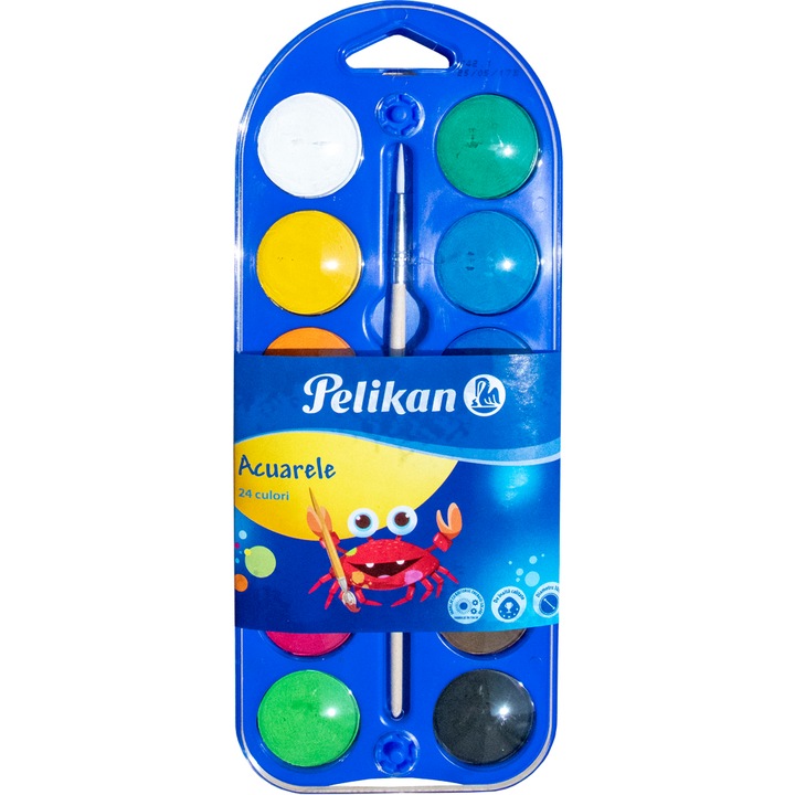 Pelikan 2 in 1 vízfesték, 24 szín + színkeverő felület + ecset