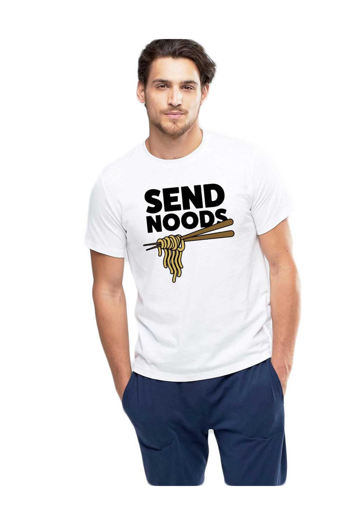 Tricou barbati alb - Send Noods