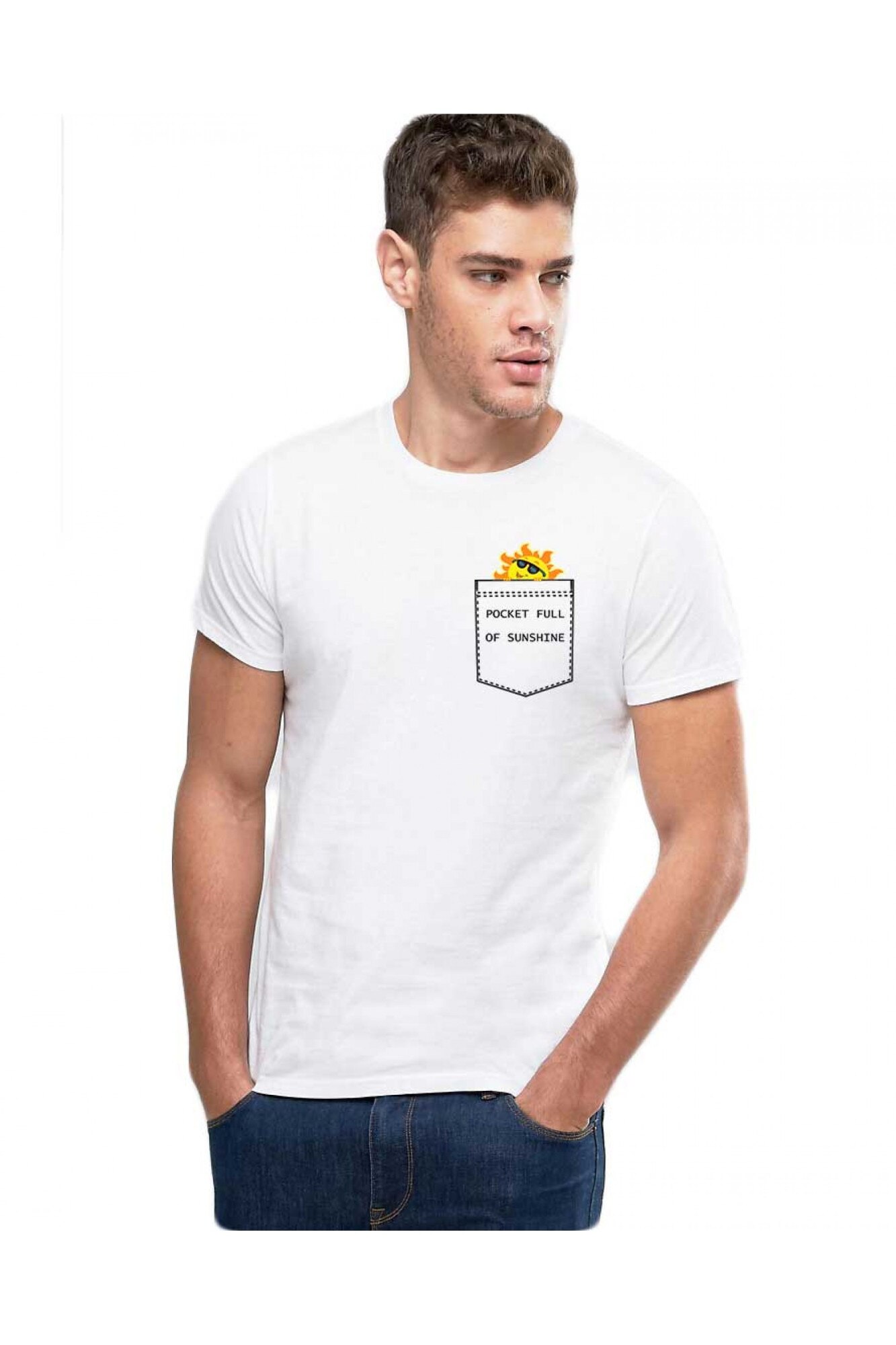 Tricou barbati alb - Sunshine