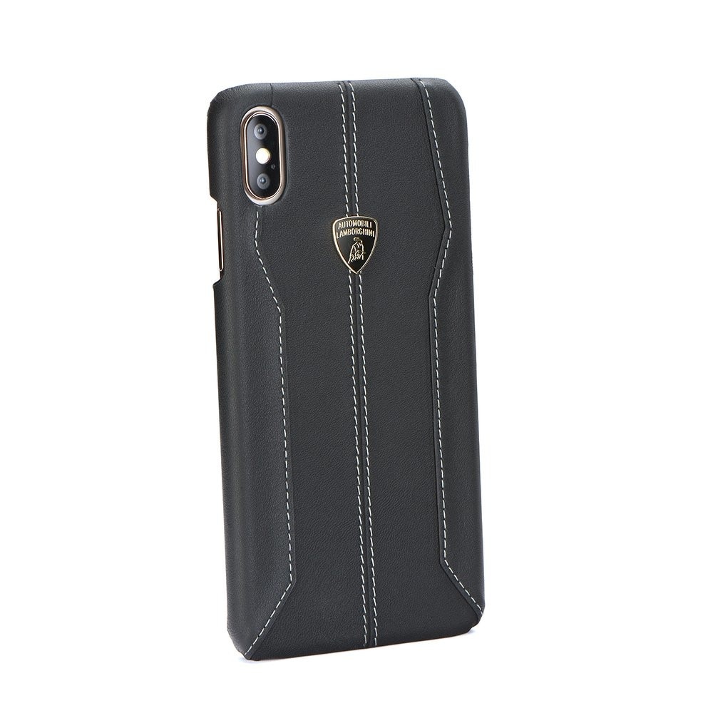 Husa iPhone X XS Lamborghini Huracan-D1 Piele Neagra
