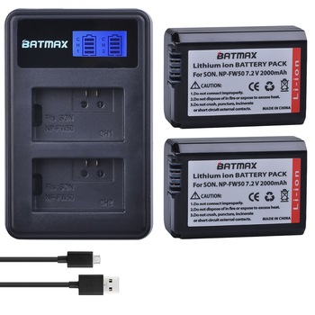Set 2 acumulatori NP-FW50 de 2000mAh + incarcator dublu compatibil Sony seriile Alpha (A7 A7R A7S A5000 A5100 A6000 A6300 A6500 SLT-A33 SLT-A55) seriile NEX (NEX-3, NEX-5, NEX-6, NEX-7) Set 2 acumulatori NP-FW50 de 2000mAh + incarcator dublu compatibil Sony seriile Alpha (A7 A7R A7S A5000 A5100 A6000 A6300 A6500 SLT-A33 SLT-A55) seriile NEX (NEX-3, NEX-5, NEX-6, NEX-7)
