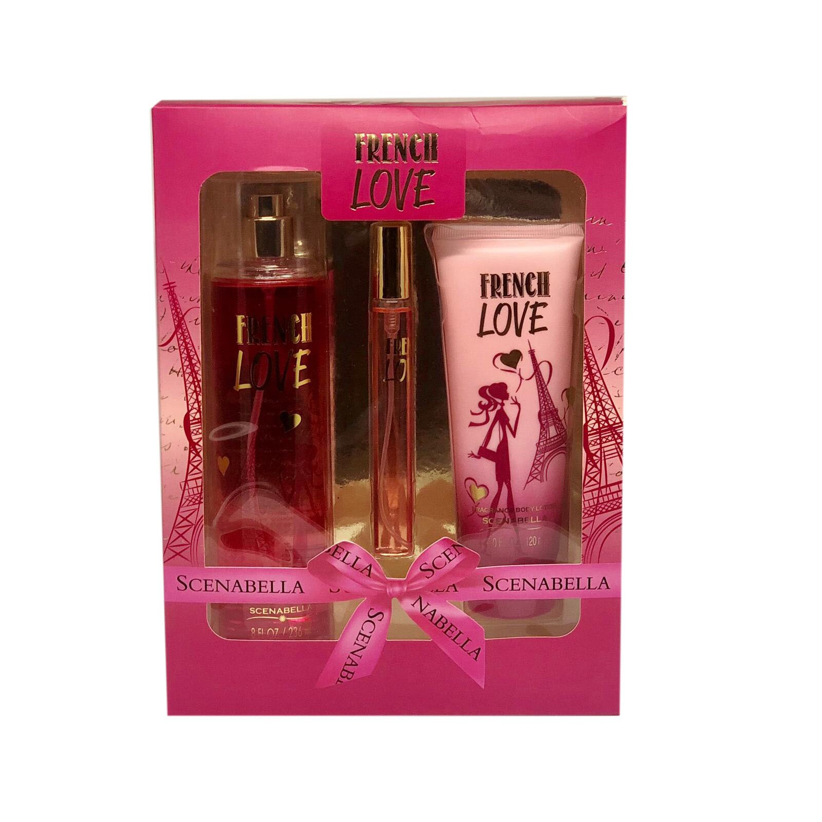Set cadou femei French Romance , parfum 15ml, spay de corp 236ml, lotiune de corp 120ml