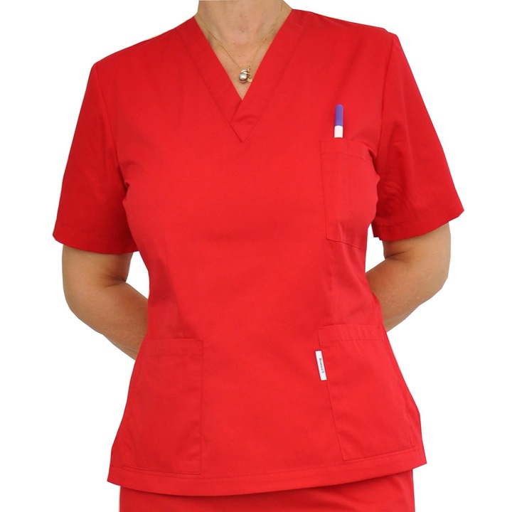 Bluza medicala cu anchior, rosu, marimea 52