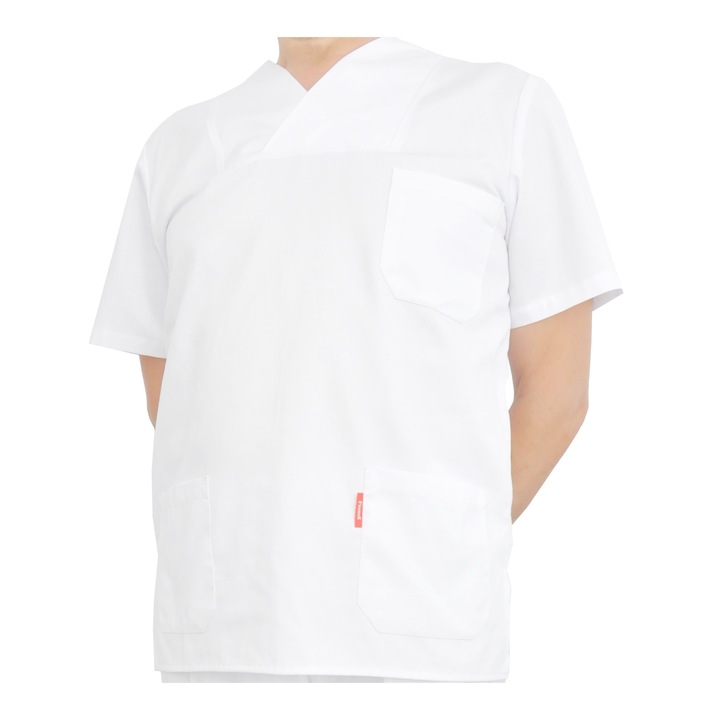 Bluza medicala barbati, alb, marimea 52