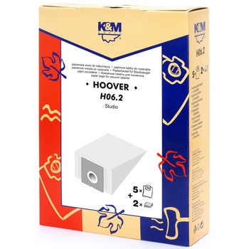 Sac aspirator Hoover Studio 1505, hartie, 5X saci + 2 filtre, K&M Sac aspirator Hoover Studio 1505, hartie, 5X saci + 2 filtre, K&M