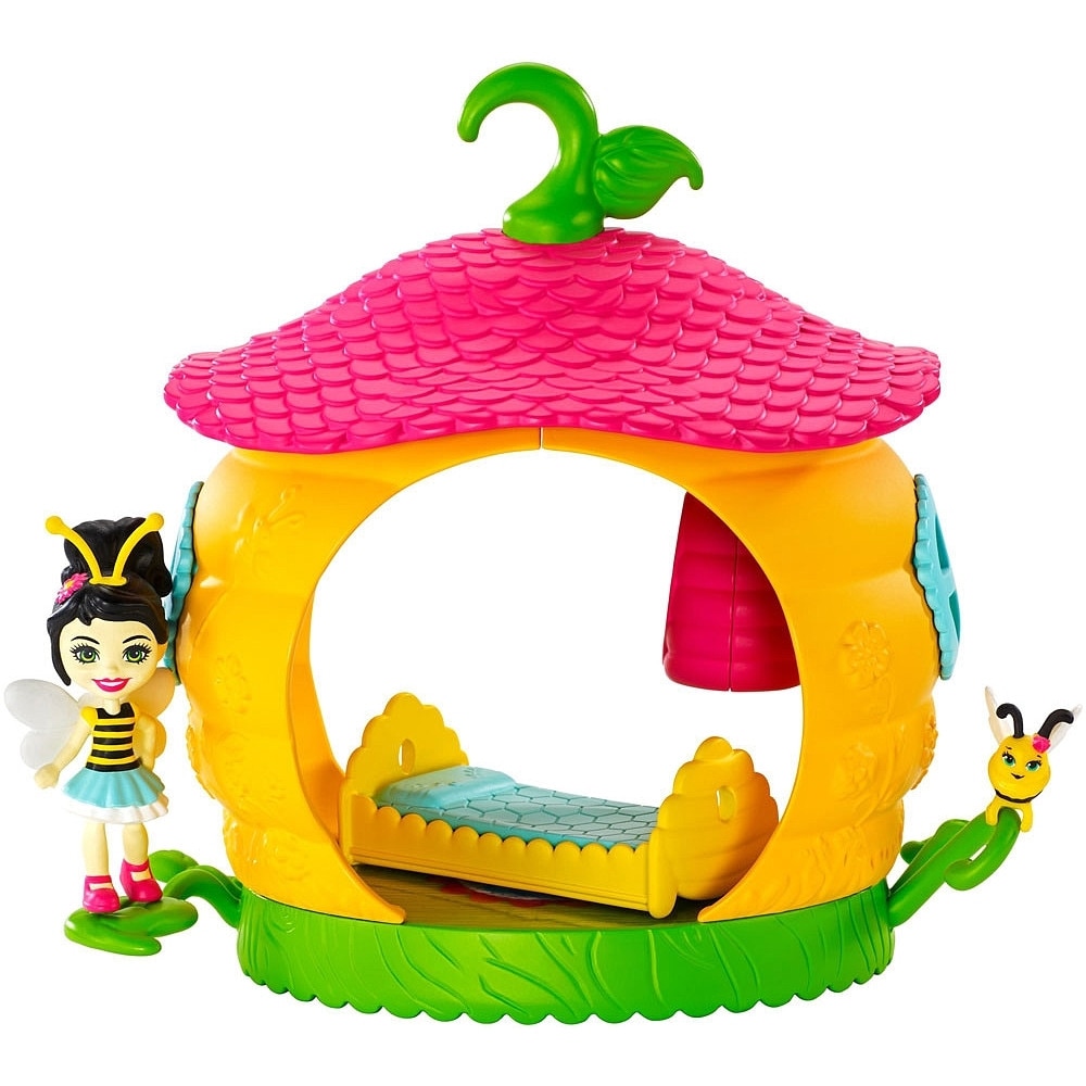 Set de joaca Mattel Enchantimals Petal Park Beehive Bathroom cu mini figurina Beetrice Bee