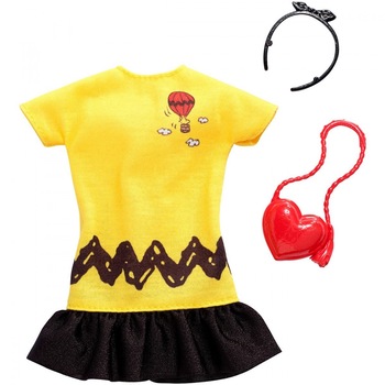 Set accesorii Mattel Barbie Tinuta Completa Rochie Galbena Set accesorii Mattel Barbie Tinuta Completa Rochie Galbena