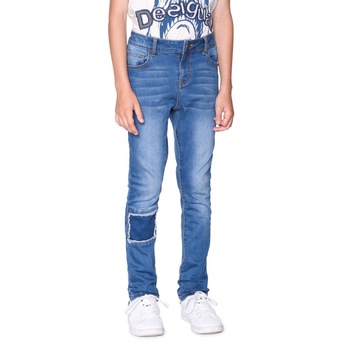 Blugi baieti, Desigual, cu logo, Dylan, Albastru stins Blugi baieti, Desigual, cu logo, Dylan, Albastru stins