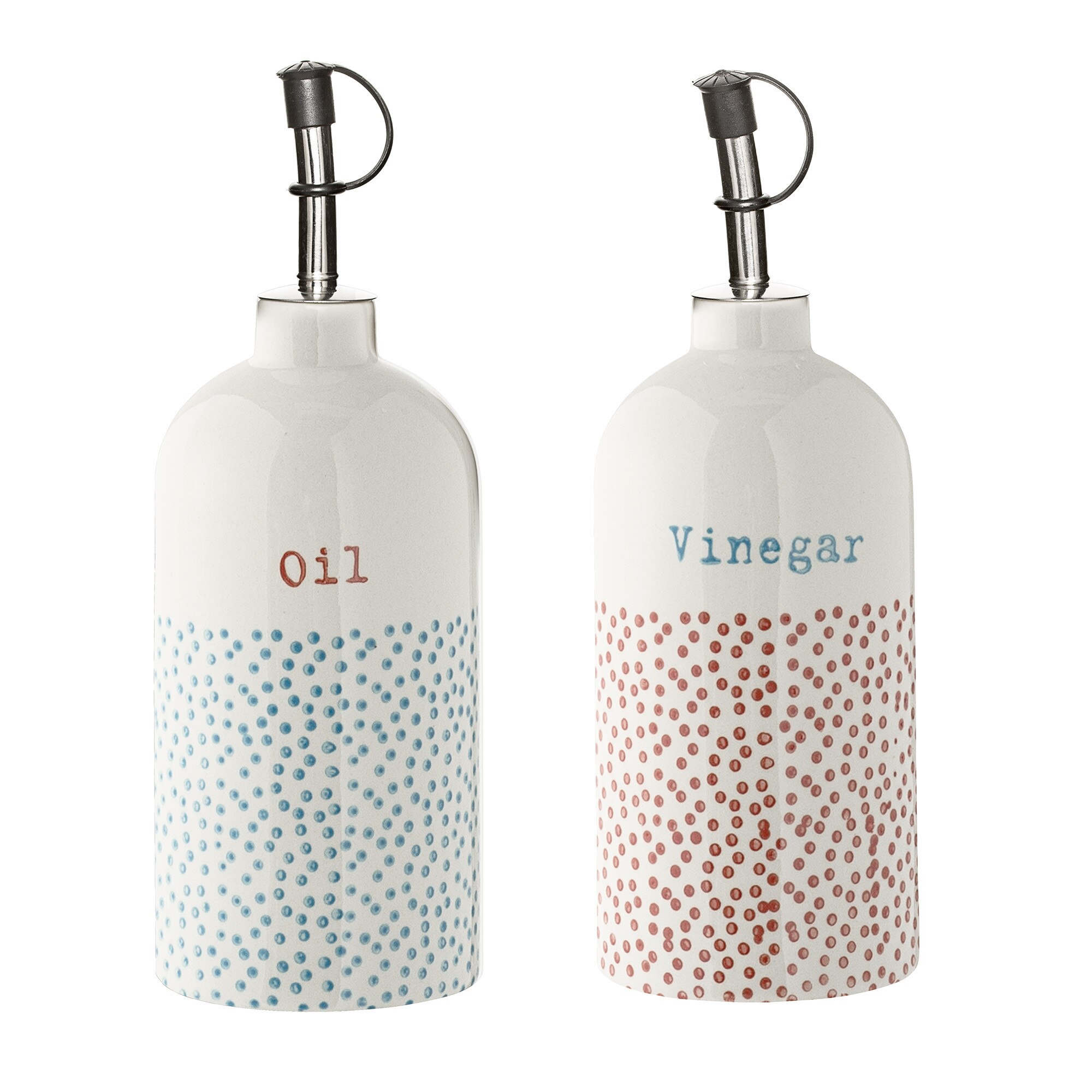 Set doua recipiente pentru ulei si otet, Bloomingville, 7x20 cm, ceramica, multicolor