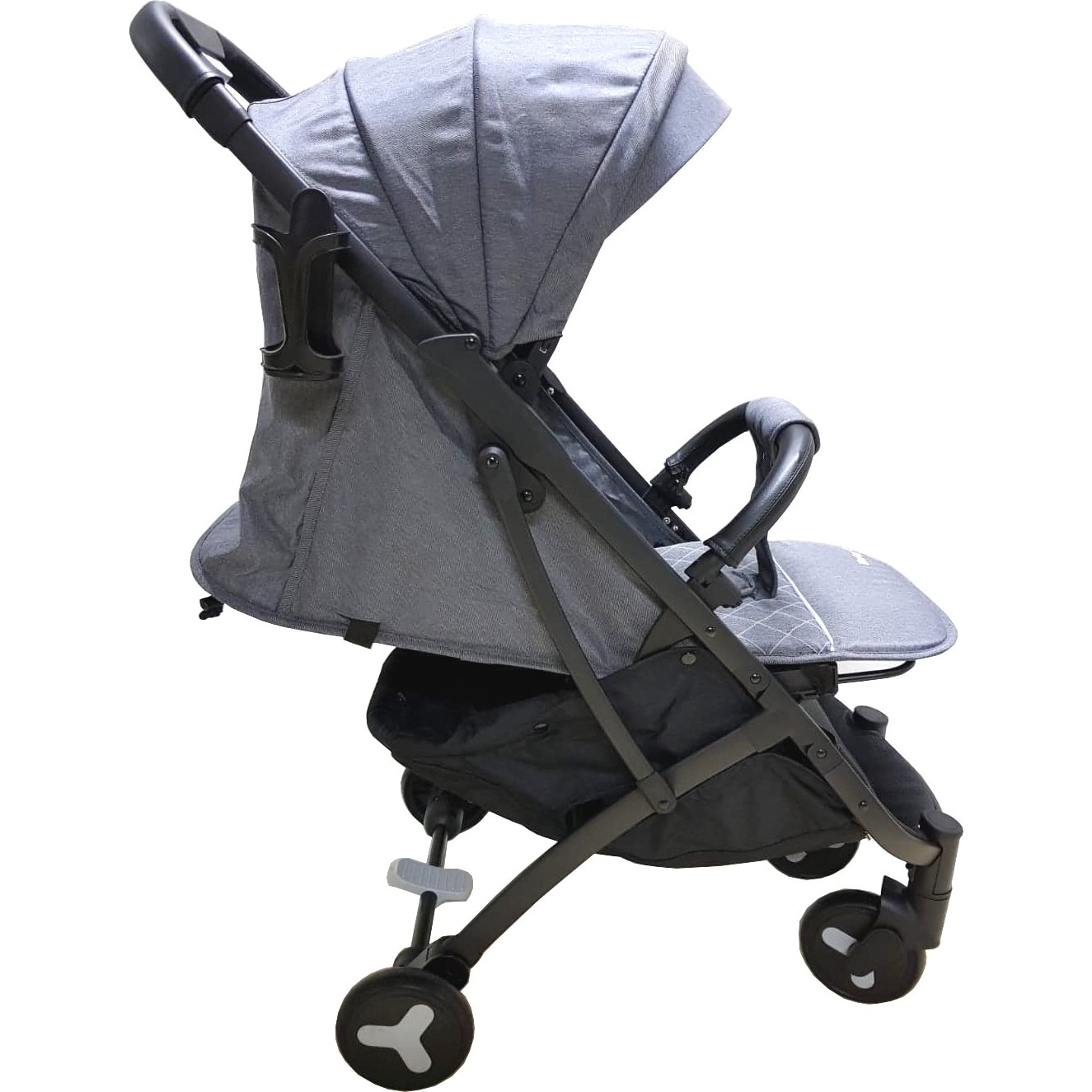 Carucior nou nascuti 2 in 1 BABY CARE™ PRO S600, Transformabil in troller, Spatar reglabil in 3 trepte, Roti cu rulment, Frana picior,Pliabil ,GRI