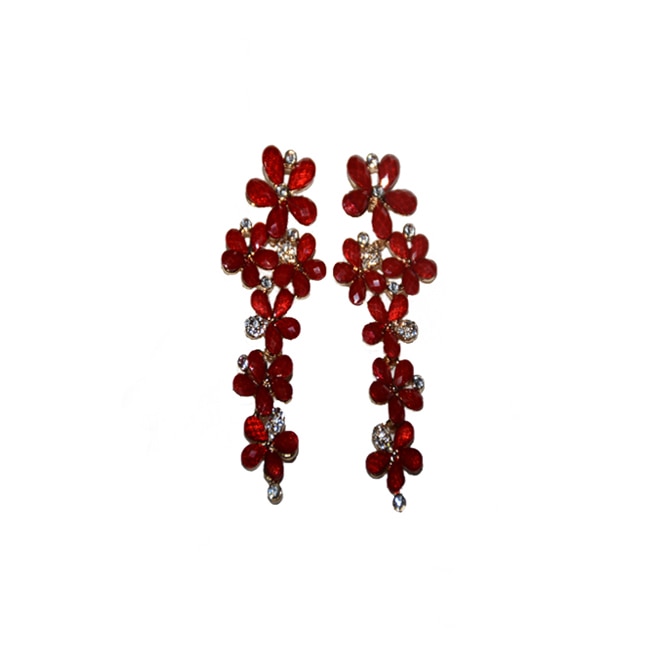 Cercei in tendinte,model lung cu forma deosebita, D&J Exclusive,Rosu