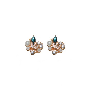 Cercei Eleganti din cristale si perle albve, D&J Exclusive,Albastru Cercei Eleganti din cristale si perle albve, D&J Exclusive,Albastru