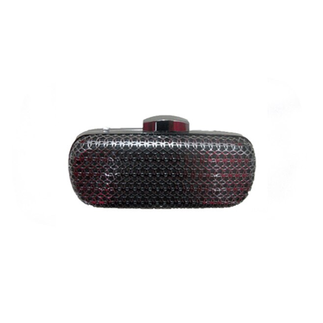 Poseta rafinata cu carcasa rigida,aspect dantelat, D&J Exclusive,Negru