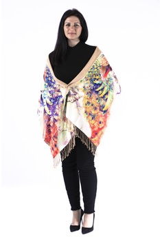 Sal din matase,paint-print, dublat cu cashmir,multicolor,cu peisaj, 190/50 cm Sal din matase,paint-print, dublat cu cashmir,multicolor,cu peisaj, 190/50 cm