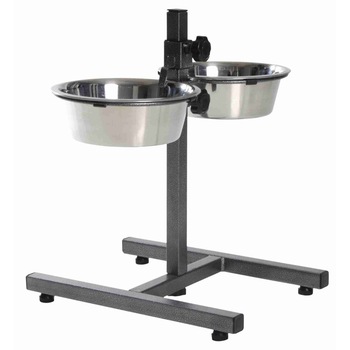 Set 2 castroane cu suport Trixie, inox, 2 x 1.8 l/20cm Set 2 castroane cu suport Trixie, inox, 2 x 1.8 l/20cm