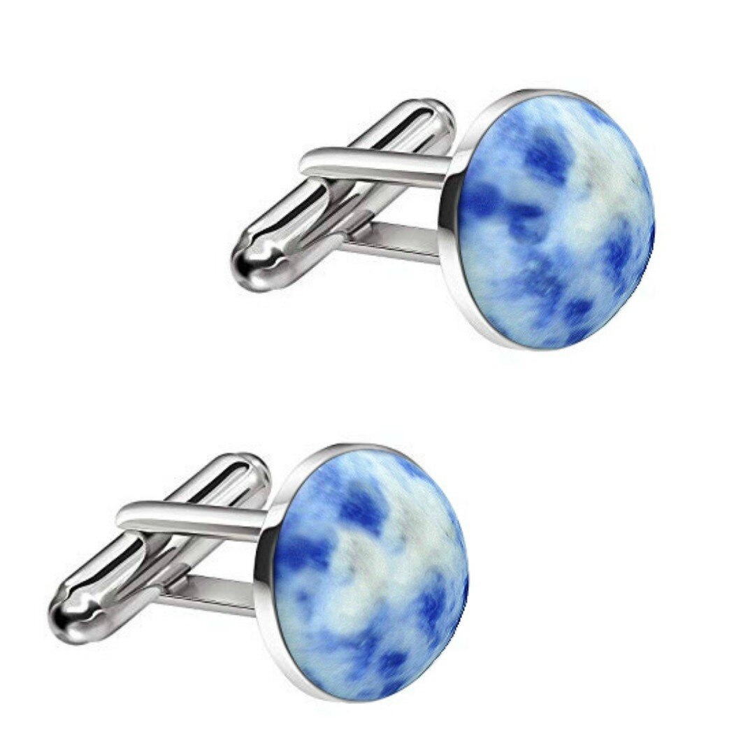 Butoni Unisex din Argint si Sodalit