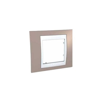 Rama Schneider Electric, 1 post, ocru/alb Rama Schneider Electric, 1 post, ocru/alb