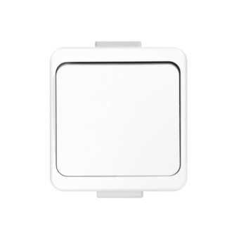 Intrerupator simplu, Smart, aplicat, rama inclusa, alb Intrerupator simplu, Smart, aplicat, rama inclusa, alb
