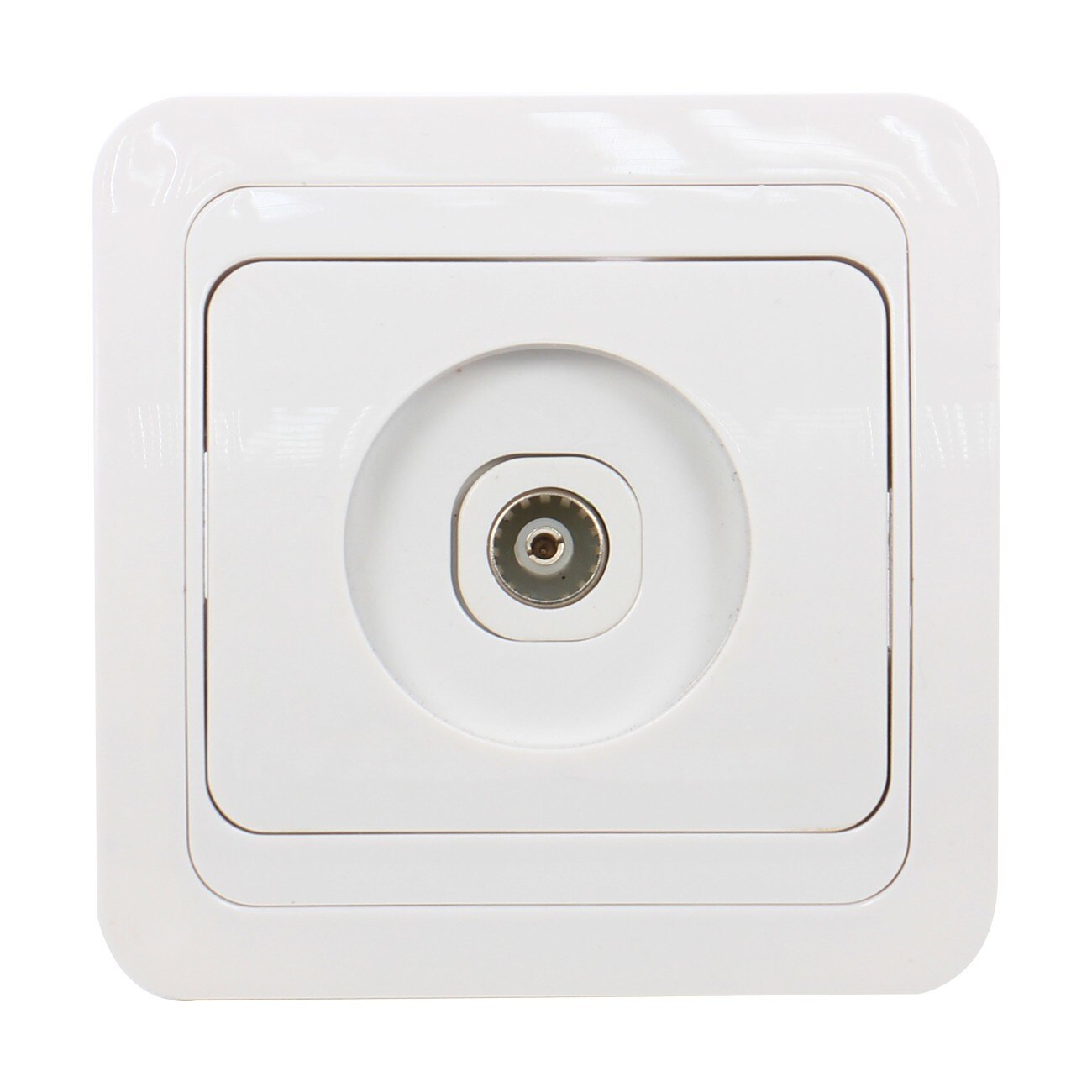 Priza TV Comtec, rama inclusa, alba