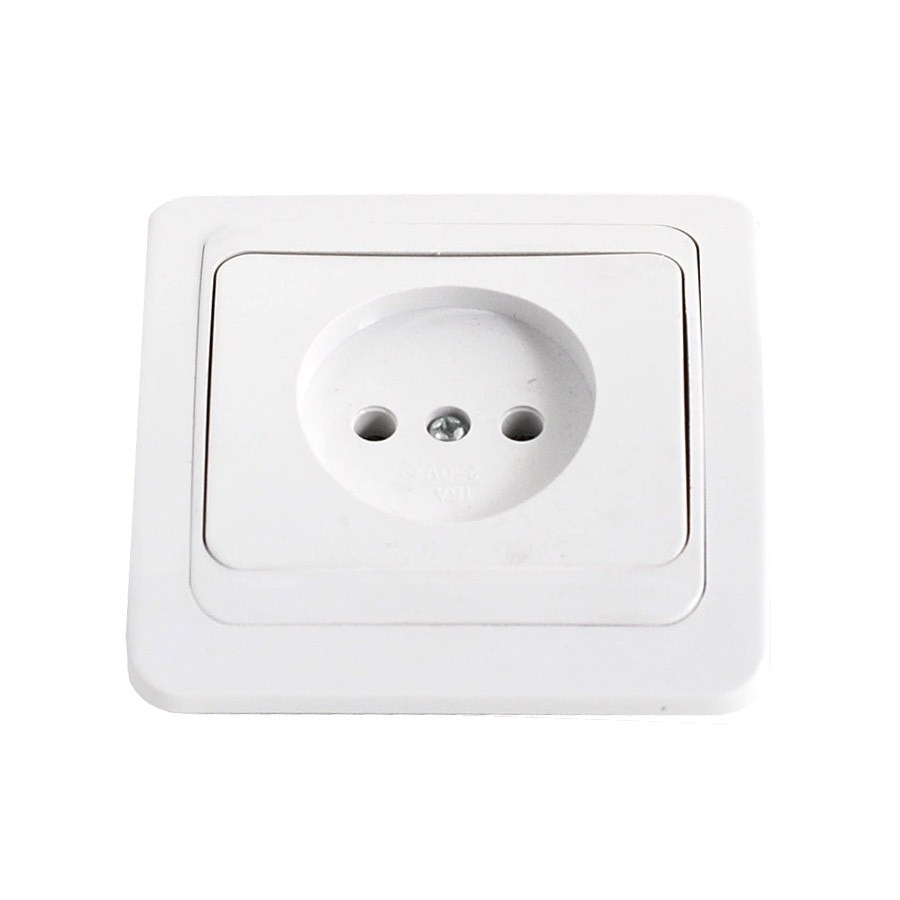 Priza simpla Comtec Eco, incastrata, alba cu rama inclusa