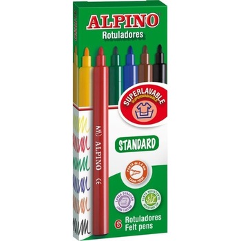 Carioca lavabila, 6 culori/cutie, ALPINO Standard Carioca lavabila, 6 culori/cutie, ALPINO Standard