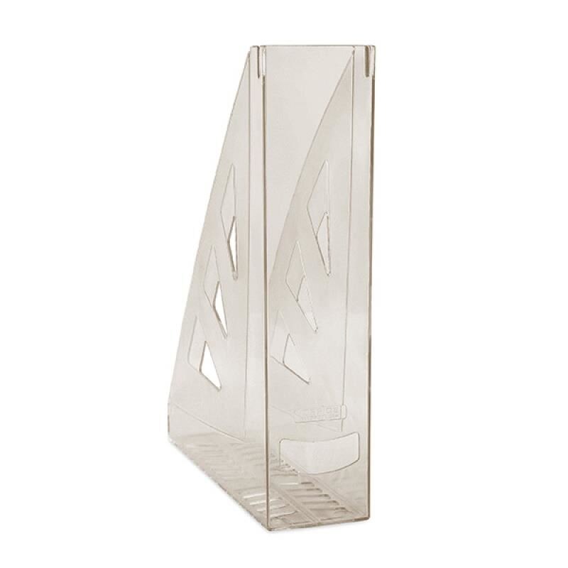 Suport vertical din plastic OFFICE Products, 70 mm, fumuriu transparent