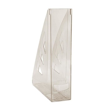 Suport vertical din plastic OFFICE Products, 70 mm, fumuriu transparent Suport vertical din plastic OFFICE Products, 70 mm, fumuriu transparent