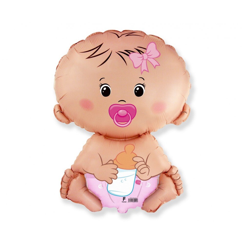 Balon folie figurina bebelus, Baby Girl, 61cm