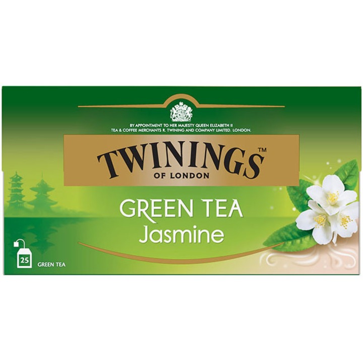 Ceai Twinings Verde cu aroma de Iasomie, 25 pliculete, 45 gr.