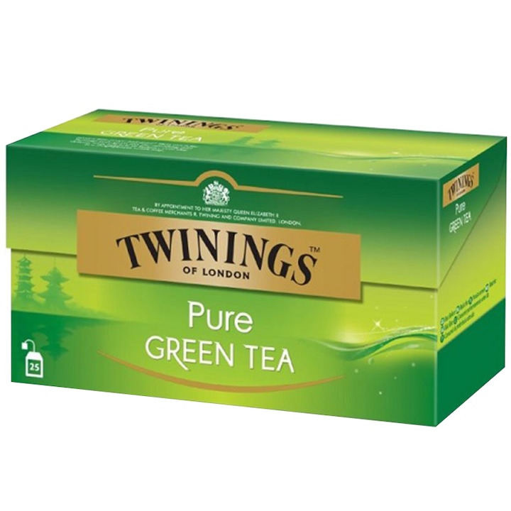 Ceai Twinings Verde Pur, 25 pliculete, 50 gr.