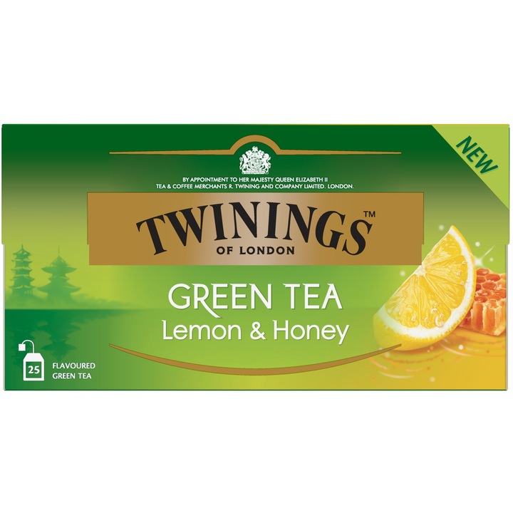 Ceai Twining Verde cu aroma de Lamaie si Miere, 25 pliculete, 40 gr.