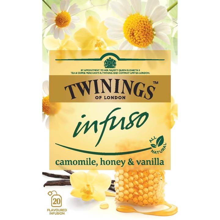 Ceai Twinings - Infuzie Musetel, Miere si Vanilie, 20 pliculete,30 gr