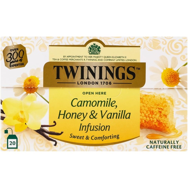 Ceai musetel, miere si vanilie, Twinings, 20 plicuri, 30 g
