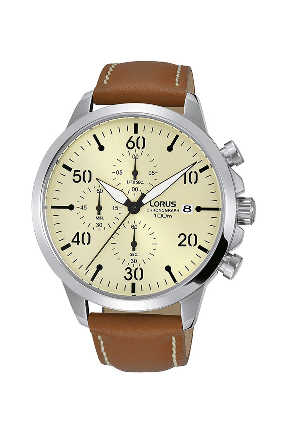 Lorus, Ceas cronograf cu o curea de piele, Maro camel